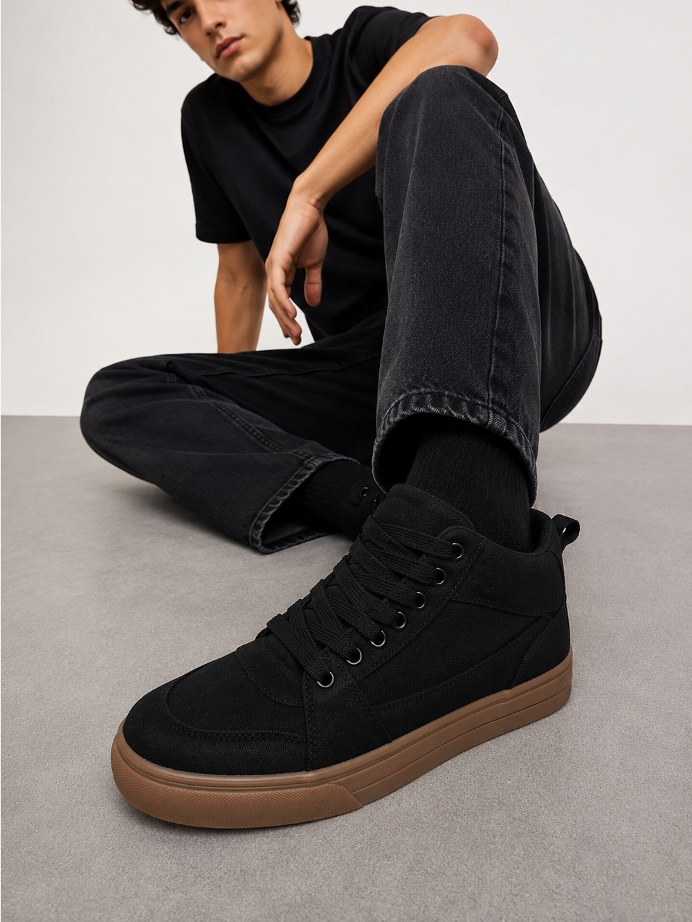 No Boundaries CV Skate 2.0 Hi Black Memory Foam Sneakers Size 10 NWT